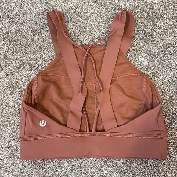 Lululemon Womens Size 4 Strong at Heart Bra Ancient Copper Brown C/D Cup Running - Picture 2 of 5